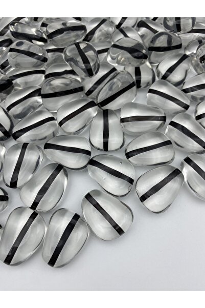 Hedef Bijuteri خرز أكريليك موديل بيبل شفاف أسود كبير، خرز حقيبة المجوهرات (20...