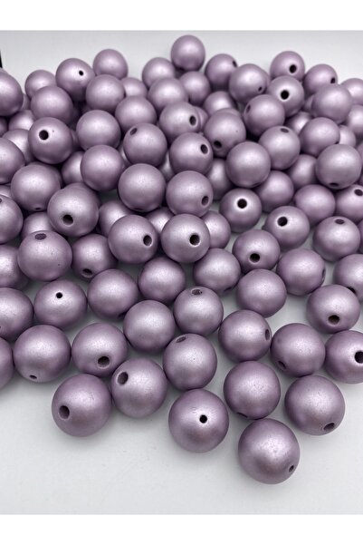 Hedef Bijuteri 18mm Mat Metalık Lila Boncuk,Takı ve Aksesuar, Çanta Boncuğu (...