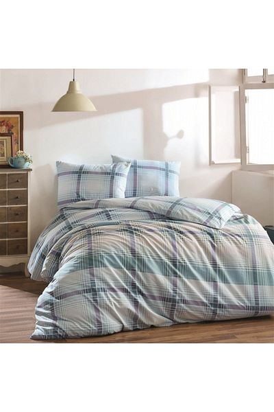 Kristal Set cuvertură de pilota matlasată Ranforce, dublu, 220x230, albastru nordic