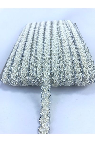 Hobigram Cream Edge Silver Decorative Ribbon 5 Meters for Packaging Decoration Edge Ornament – Decorative Ribbon