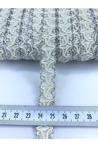 Hobigram Cream Edge Silver Decorative Ribbon 5 Meters for Packaging Decoration Edge Ornament – Decorative Ribbon
