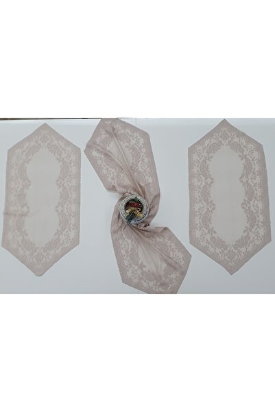 WENESSİ Kdk Örme Tül Kumaş 3lü Oda Takımı