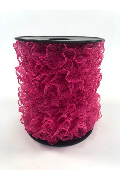 Hobigram 10 Meters Decoration Ruffle Color Fuchsia Double Sided Ruffle Edge – Decorative Ribbon, Stylish Design – Decor