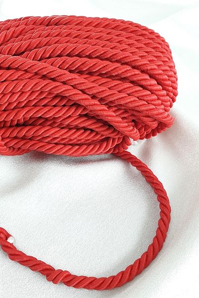 Hobigram Κορδόνι Σχοινί για Κατασκευή Supla Κόκκινο Χρώμα 8 mm 20 μέτρα – Διακοσμητική κορδέλα, Κομψό Σχέδιο – Διακοσμητική Κορδέλα