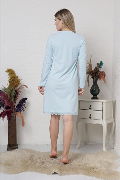 Semm Mix Pamuklu Gecelik Dantel Detaylı