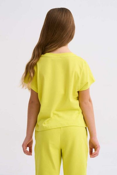 THERECOLOR Yellow Short Sleeve Organic Crop T-Shirt for Girls