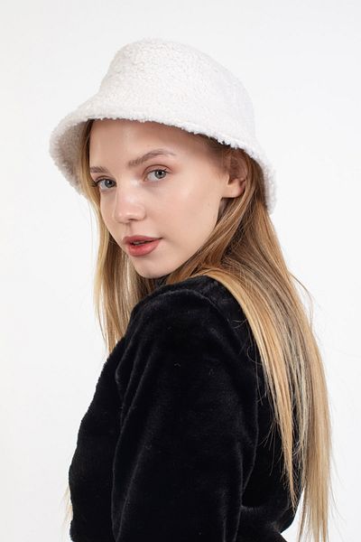 LadyColor Κρέμα μοντέλου Bucket από σγουρό βελούδινο καπέλο