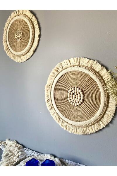 kattuna Bohem Makrome Hasır Ve Boncuklu Örme 2’li Set