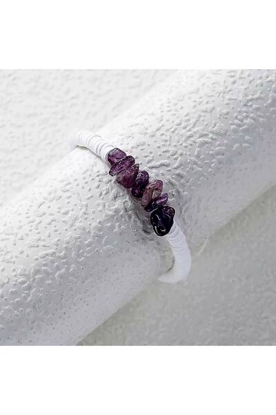 İPAR AKSESUAR سوار فيمو من الحجر المكسور باللون الأرجواني