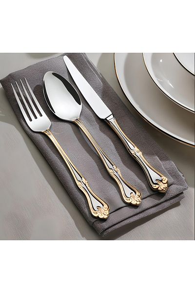 Nehir Lalezar Gold 72 - Prç Fork Spoon Knife Set