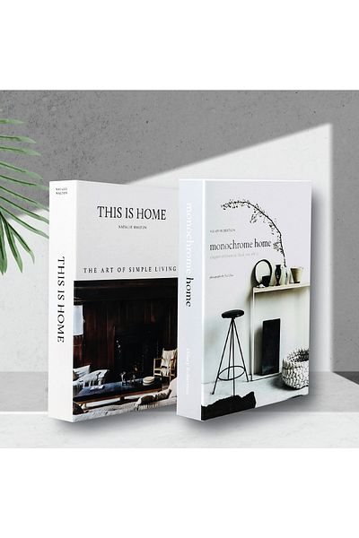 irayhomedecor Опаковка от 2 броя Това е дом и монохромна декоративна кутия за книги