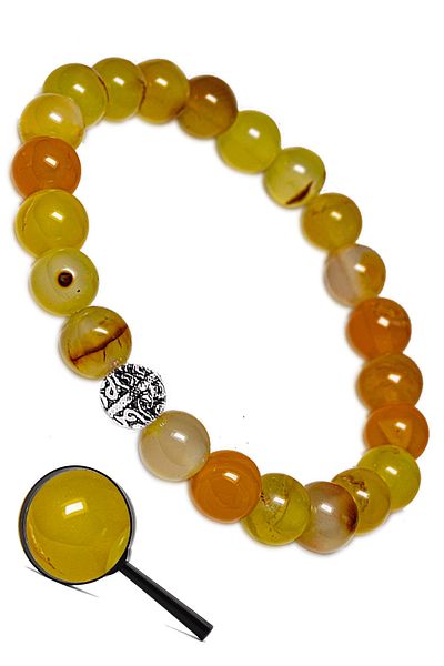 Tesbih Atölyesi Aaa Quality Orange Natural Stone Bracelet - Silver Apparatus (Certified)