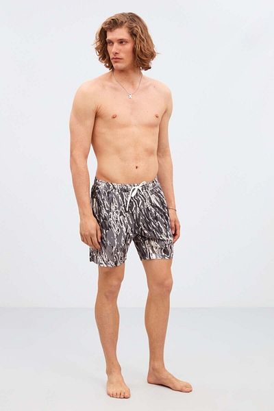GRIMELANGE Badeshorts - Grau - Camouflage