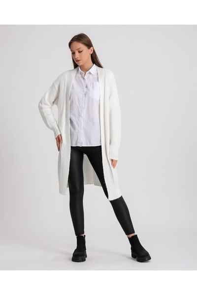 Laden Triko Oversize Pamuklu Yumuşak Salaş Uzun Anne Hırka