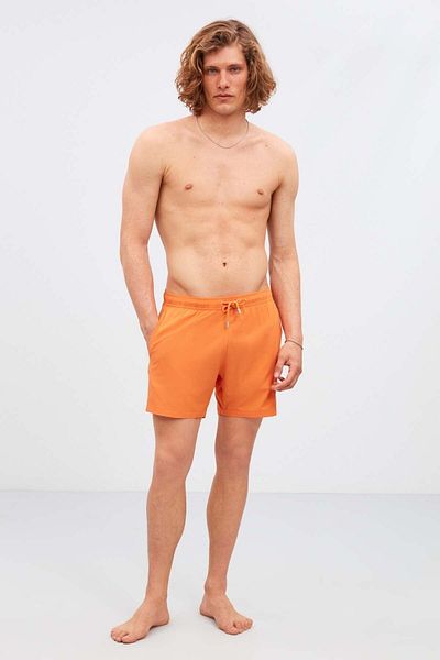 GRIMELANGE Badeshorts - Orange - Unifarben