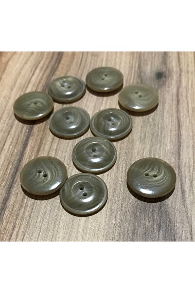 Öztürk Grained Polyester Cardigan Vest Button. 2cm. Pack of 10 Dark Beige.
