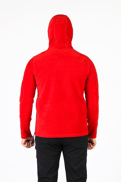 NJM SPORT WEAR Men's Fleece Red Black Half Zipper Pocket Hooded Outdoor Slim Fit Winter Sweat