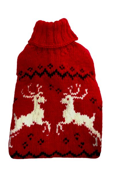 Işin Tasarım Red Wool New Year Sweater with Deer