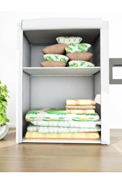 UNL Gri Çelik Profil Bez Dolap Yorgan Hurcu Yüklük