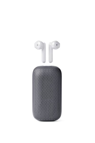 Lexon Ακουστικά Bluetooth Speakerbuds & Ηχείο Bluetooth Γκρι