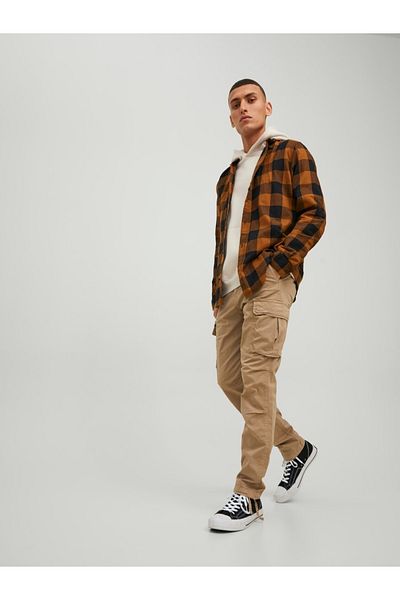 Jack & Jones Ανδρικό καφέ παντελόνι