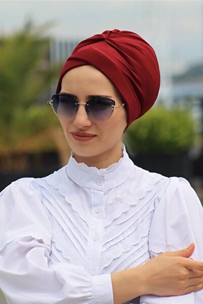 merveninbutiği Pratik Çapraz Hazır Bone Bordo