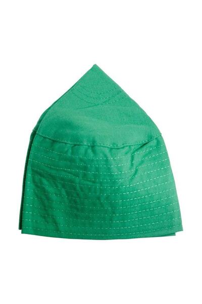 BERAT Skullcap - Prayer Skullcap - Cloth Fabric Skullcap - 12 Pieces - Green Color