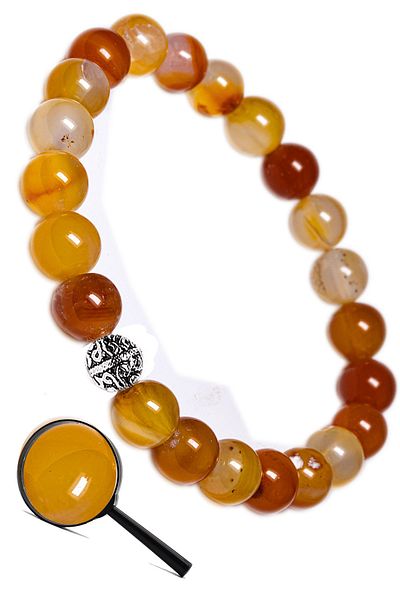 Tesbih Atölyesi Aaa Quality Dark Orange Agate Bracelet - Silver Apparatus