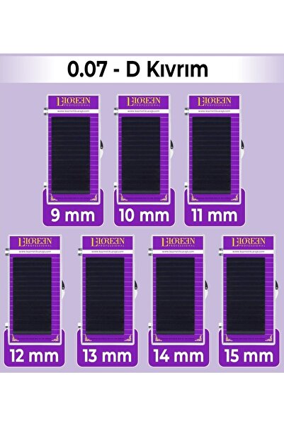 Loreen Professional Ipek Kirpik Set 0.07 D Kıvrım 9-10-11-12-13-14-15mm