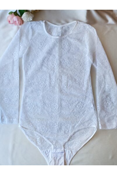VALAR Dantelli Çıtçıtlı Uzun Kollu Bodysuit