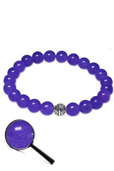 Tesbih Atölyesi Certified Aaa Quality Purple Agate Stone Bracelet