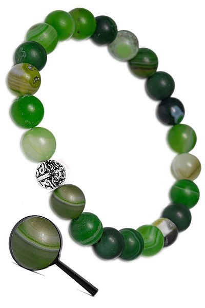 Tesbih Atölyesi Certified Aaa Raw Unprocessed Pistachio Green Agate Stone Bracelet