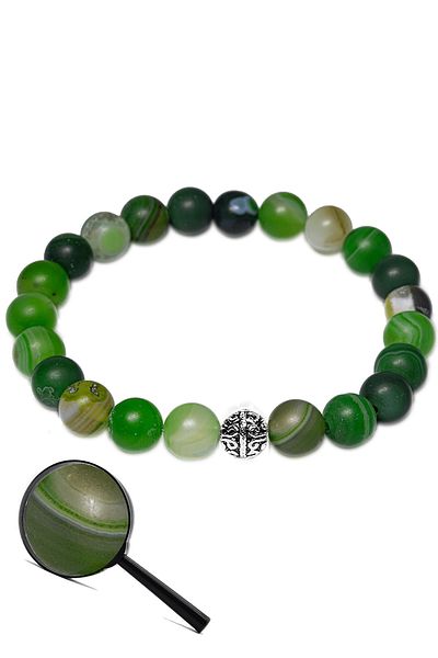 Tesbih Atölyesi Certified Aaa Raw Unprocessed Pistachio Green Agate Stone Bracelet