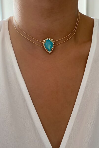 Liveyn Design قطرة كريستال الزركون حجر قلادة