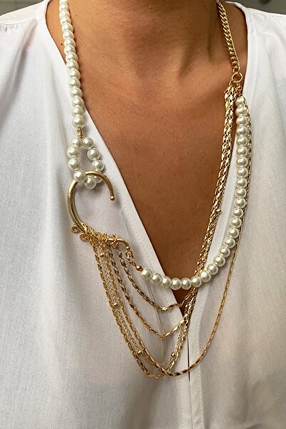 Liveyn Design Çoklu Tasarım Inci Metal Kolye