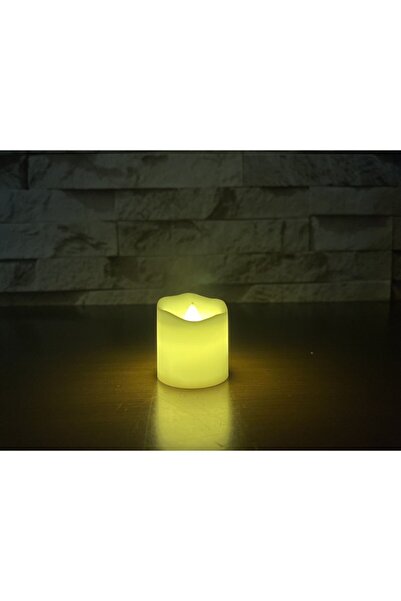 HKM Hobim Ledli Mum Tealight Işıklı Dumansız Alevli Sarı Pilli Led Mum 1 Adet...