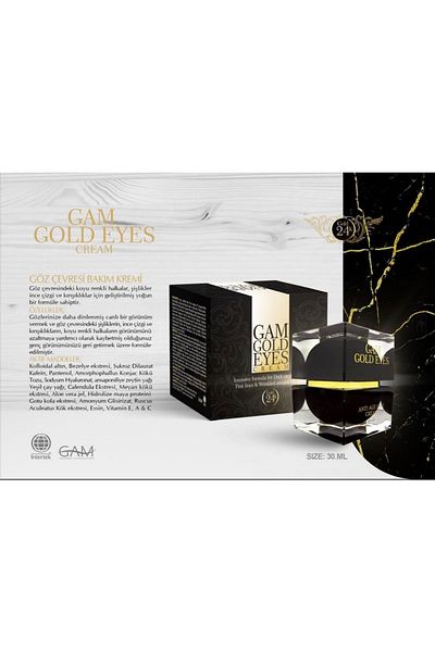 GAM Anti-Aging Eye Contour Cream with Gold Content 30ml, Contains 24k Colloidal Gold & Vitamines E,a,c