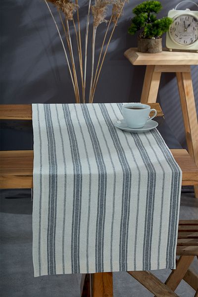 vivamaison Fata de Masa Runner Bumbac Spalat Antracit 50x150 Cm