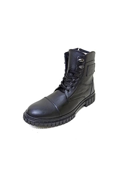 CHOPPER Black Leather Men's Boots
