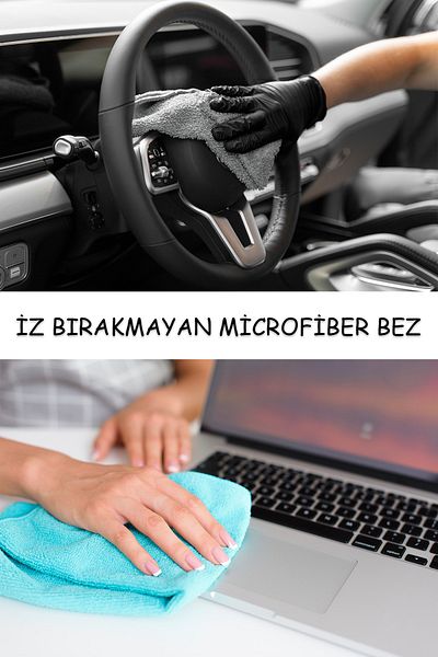 Pazar Kapısı طقم قطعتين ميكروفايبر للتنظيف ضد الخدش وقطعة قماش زجاجية 30 × 40 سم