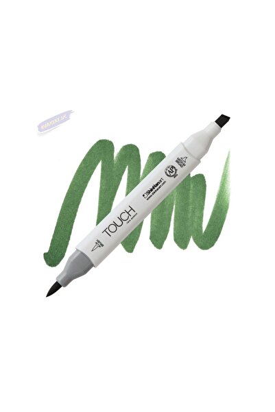 Shinhan Art Touch Twin Brush Pen : Double Sided Marker : G43 Deep Olive Green