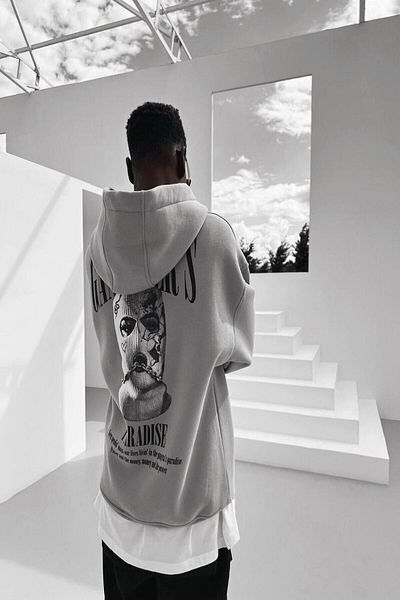 Machetta Hooded Gangster's Paradise Φούτερ με κουκούλα με στάμπα σε γκρι χρώμα