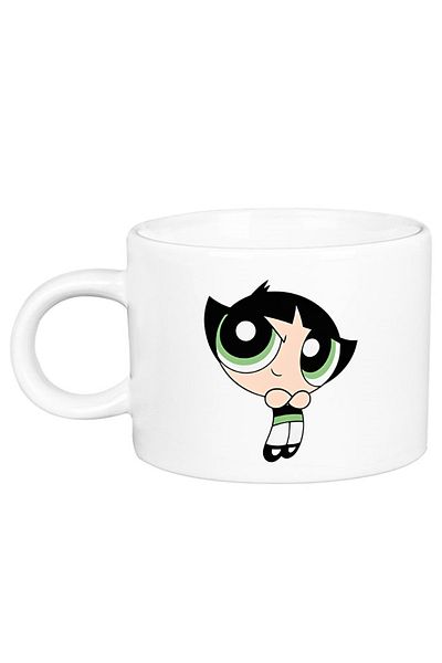 Öz Kupa Powerpuff Girls Printed 3-Piece Porcelain Motto Cup
