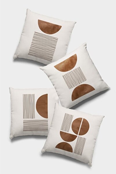 RugViva Κάλυμμα μαξιλαριού διπλής όψης 4 τεμαχίων 43x43cm με κρυφό φερμουάρ Ταπετσαρία Premium Thai Feather Fabric 4kr047