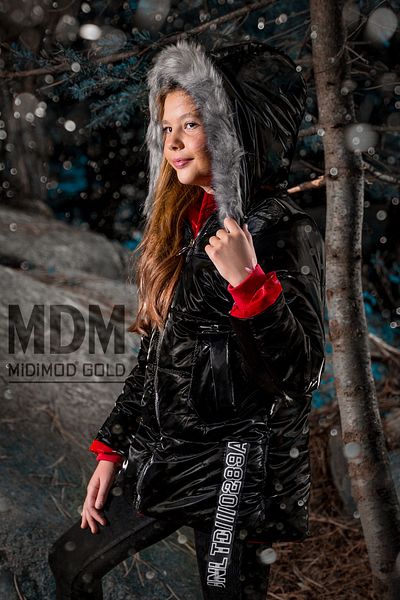 Midimod Gold 6-14 Years Girl's Thick Hooded Fleece Jacket