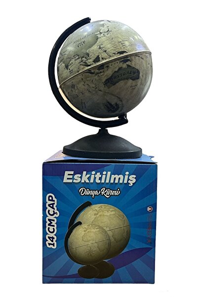 Genel Markalar Dünya Küresi Siyasi Eskitilniş 14cm Çap