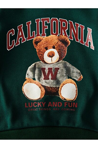 Machetta Kids California Teddy Bear Printed Hooded Sweatshirt