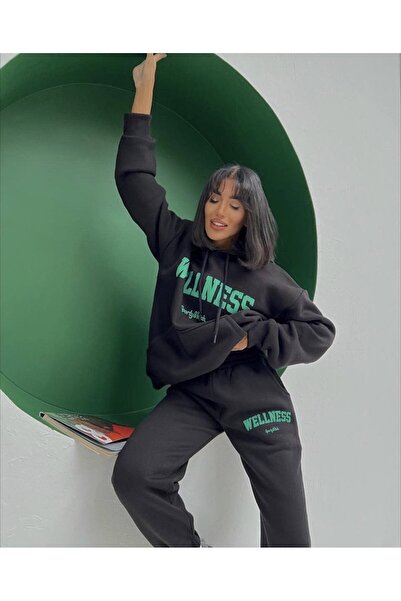 Machetta Γυναικεία φόρμα γυμναστικής με κουκούλα Wellness με στάμπα στο κάτω ...