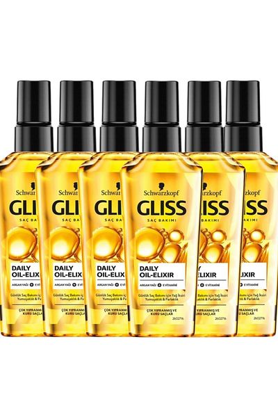 Gliss Schwarzkopf Oil Elixir - 75 ml X 6 Daily Care Oil