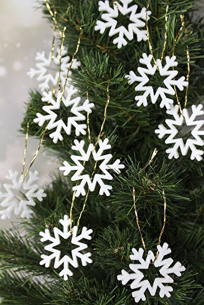 bonvos زينة شجرة عيد الميلاد الصنوبر 20 قطعة زينة ندفة الثلج للعام الجديد